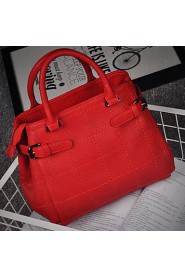 Women PU Hobo Tote Red / Gray / Black