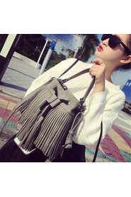 Women Casual PU Tote Gray / Black