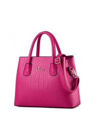 Women Formal / Office & Career Cowhide Tote White / Blue / Black / Burgundy / Fuchsia