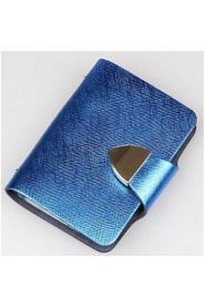 Women Professioanl Use Cowhide Card & ID Holder Purple / Blue / Gold / Red / Silver / Black / Fuchsia / Almond