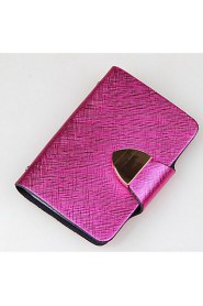 Women Professioanl Use Cowhide Card & ID Holder Purple / Blue / Gold / Red / Silver / Black / Fuchsia / Almond