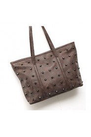 Women's PU Shopper Shoulder Bag Brown/Red/Gray/Black