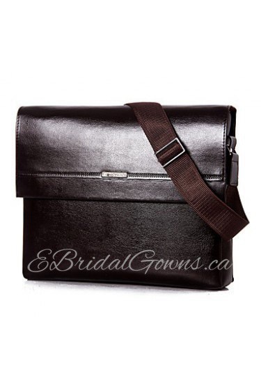 Men PU Messenger Shoulder Bag Brown