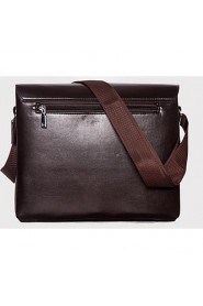 Men PU Messenger Shoulder Bag Brown