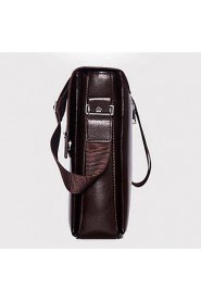 Men PU Messenger Shoulder Bag Brown