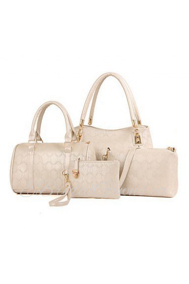 Women PU Barrel Shoulder Bag / Tote / Satchel White / Blue / Gold / Black