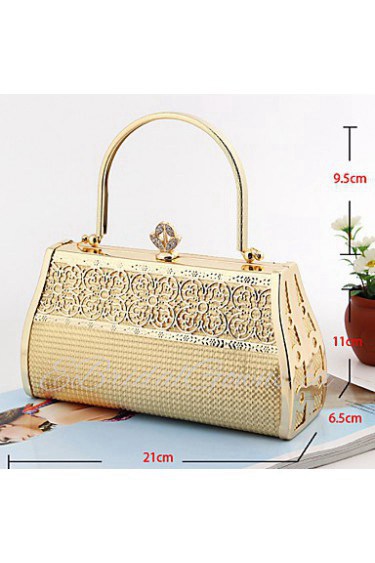 Women Metal Baguette Evening Bag