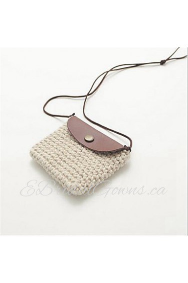 Women Casual Straw Shoulder Bag Beige