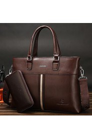 Men PU Doctor Shoulder Bag / Tote / Clutch Brown / Black