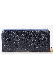 Women Professioanl Use Cowhide Wallet Blue / Brown / Red / Black / Fuchsia