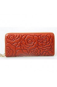 Women Professioanl Use Cowhide Wallet Blue / Brown / Red / Black / Fuchsia