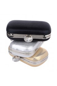 Women PU / Polyester / Metal Minaudiere Clutch / Evening Bag Gold / Silver / Black