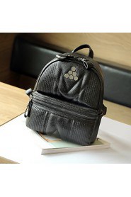 Women Casual PU Zipper Backpack