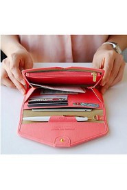 Unisex PU Tri fold Clutch / Wallet Pink / Brown / Red / Navy