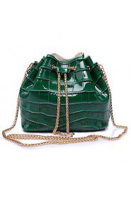 Women Casual / Outdoor Cowhide Shoulder Bag Green / Red / Black