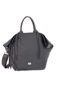 Women Nylon Shopper Shoulder Bag / Tote / Cross Body Bag Gray / Black