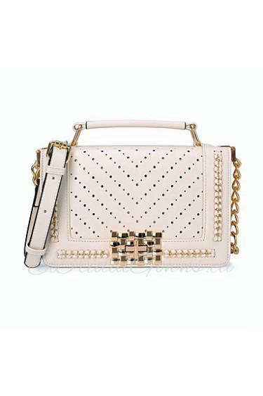 Women PU Flap Shoulder Bag / Tote / Satchel White / Black