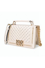 Women PU Flap Shoulder Bag / Tote / Satchel White / Black