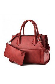 Women Office & Career Cowhide Tote Blue / Black / Burgundy / Fuchsia