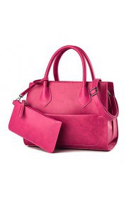 Women Office & Career Cowhide Tote Blue / Black / Burgundy / Fuchsia