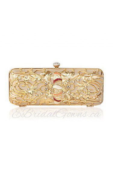 Stainless Steel With Rhinestone Evening Handbags/ Clutches More Colors Available