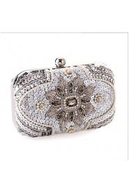 Women Polyester Baguette Evening Bag Pink / Black