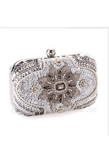 Women Polyester Baguette Evening Bag Pink / Black