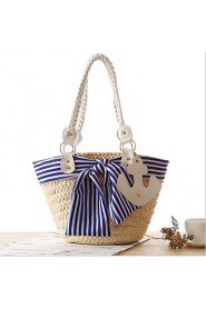 Women Casual Straw Tote Blue / Red / Black