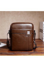 Men PU Baguette Shoulder Bag Brown