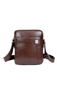 Men PU Baguette Shoulder Bag Brown