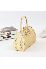 Women PU / Metal Minaudiere Tote / Clutch / Evening Bag / Wristlet Gold