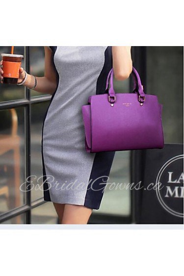 Women PU Shopper Tote Pink / Purple / Blue / Red / Black