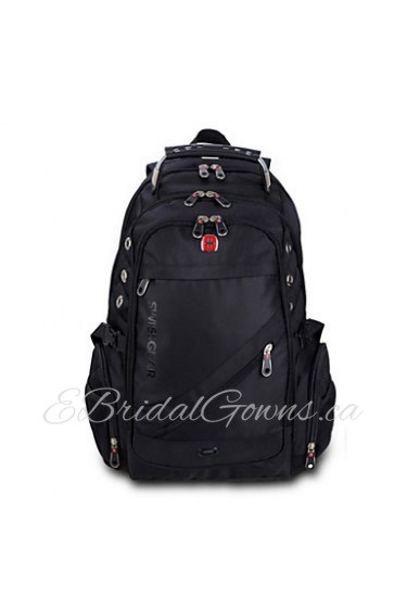 Unisex Nylon Bucket Backpack Red / Gray / Black