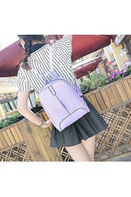 Women Outdoor PU Zipper Backpack