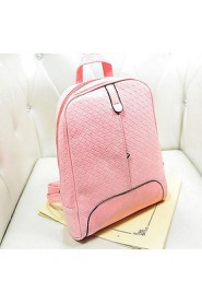 Women Outdoor PU Zipper Backpack