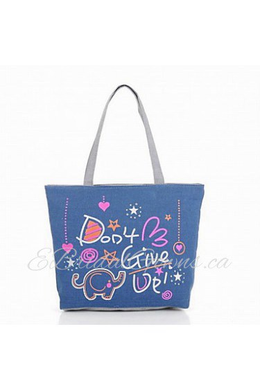 Fashion Women Canvas Print Shopper Shoulder Bag / Tote /Mummy Bag