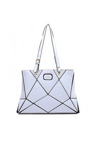 Women PU Shopper Shoulder Bag / Tote White / Black / Khaki