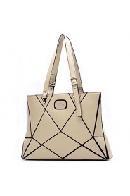 Women PU Shopper Shoulder Bag / Tote White / Black / Khaki