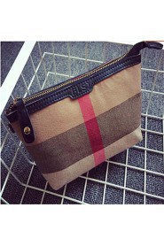 Women Canvas Casual Cosmetic Bag Brown 26cm*13cm