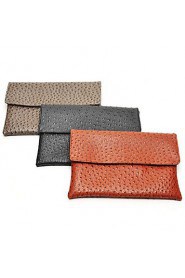 Unisex PU Fold over Clutch Clutch Orange / Gray / Black