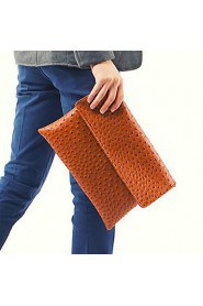 Unisex PU Fold over Clutch Clutch Orange / Gray / Black