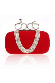 Women PU Baguette Clutch / Evening Bag / Wallet / Key Holder / Coin Purse Red / Black