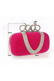 Women PU Baguette Clutch / Evening Bag / Wallet / Key Holder / Coin Purse Red / Black