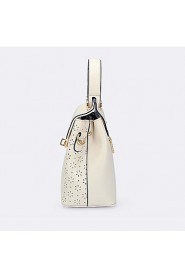 Women PU Flap Shoulder Bag / Tote / Satchel White / Black