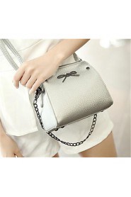 Women Casual PU Shoulder Bag Pink / Silver