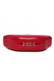 Women PVC Saddle Clutch / Evening Bag Red / Fuchsia