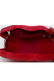 Women PVC Saddle Clutch / Evening Bag Red / Fuchsia