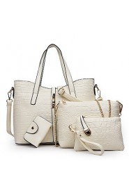 Women PU Barrel Shoulder Bag / Tote / Satchel White / Blue / Brown / Red / Black