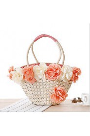 Women Casual Straw Tote Pink / Blue / Orange / Brown / Red