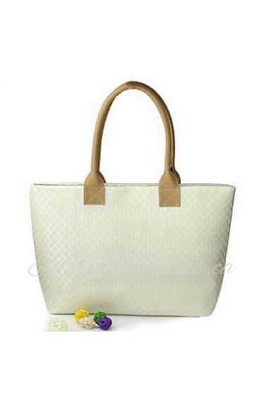 Women PU Shopper Tote White / Blue / Yellow / Orange / Red / Black